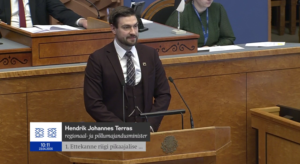 Minister Hendrik Johannes Terrase kõne Riigikogu ees (23.04.2026).png